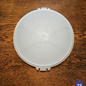 Vintage Tupperware Susan Divided Serving Tray Seal 224-5 White 12.5 Inch Round